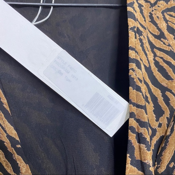 NEW Ganni Tiger Printed Georgette Mini Dress - Picture 4 of 12